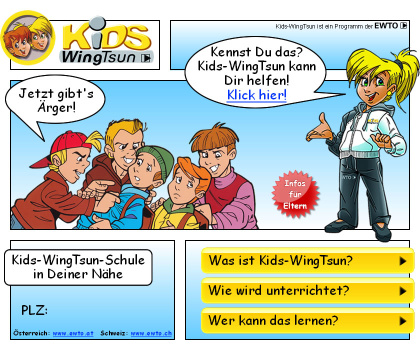 Kids-WingTsun - Startseite mit PLZ-Suche